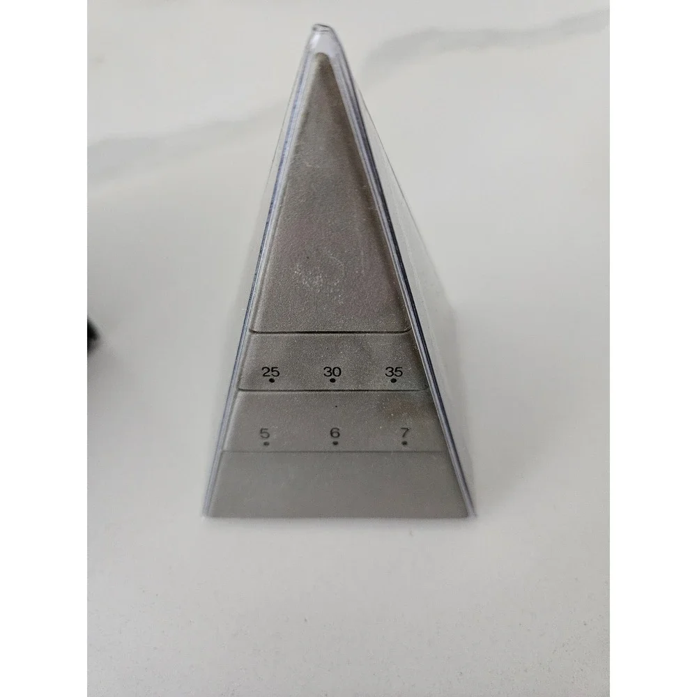 4-D Design Time Pyramid Clock Vintage 1988 TP-19 Silver Postmodern Kinetic Art